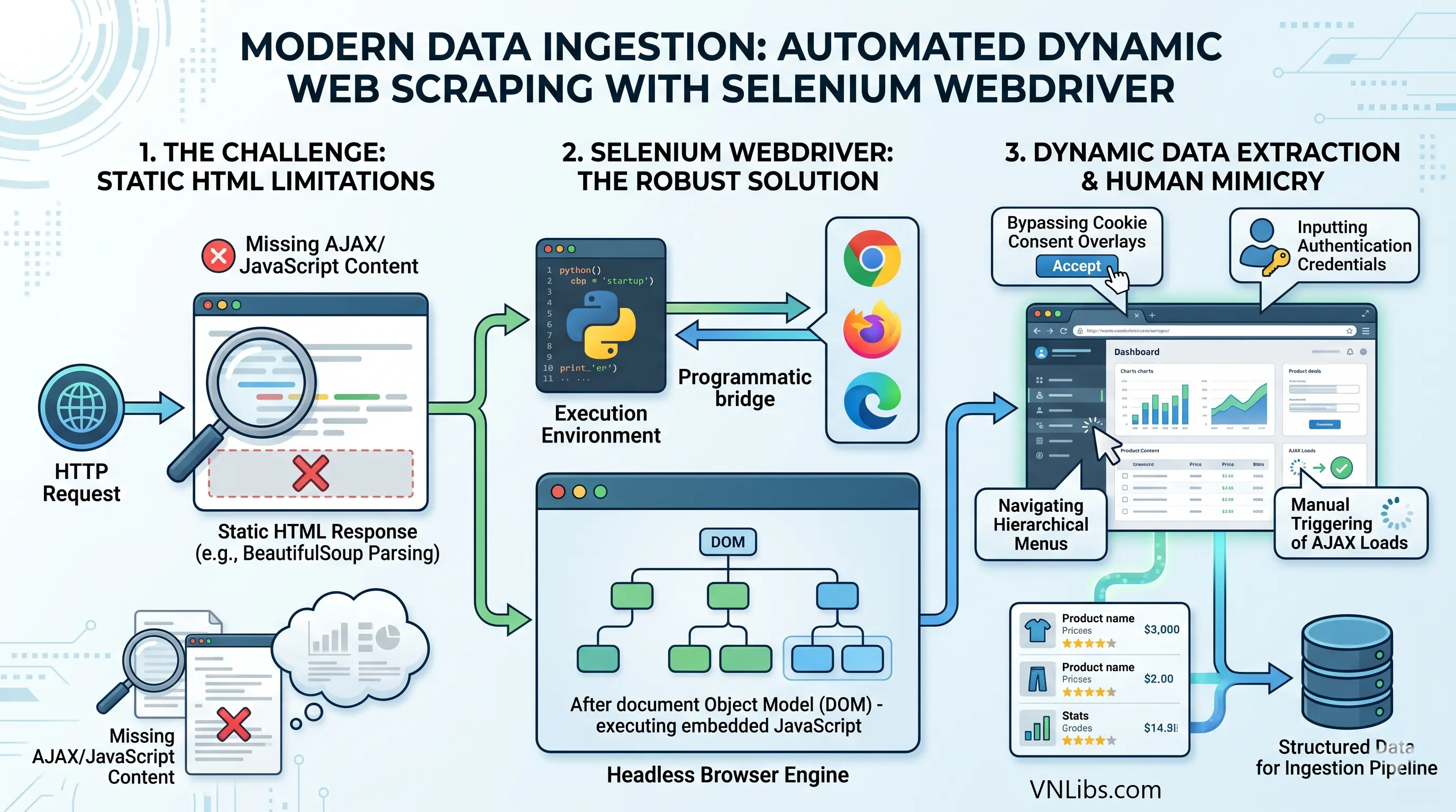Image depicting the extraction of intelligence from web environments via Selenium